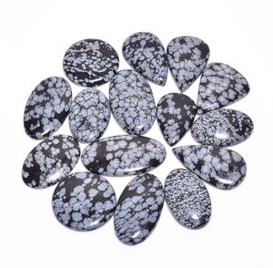 Cuentas Redondas Sueltas de Obsidiana Copo de Nieve, Piedra de Cristal de Ópalo Natural para la Fabricación de Joyas - Product Image 4