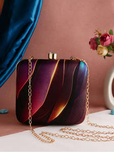 กระเป๋าคลัทช์พิมพ์ลายสำหรับผู้หญิงกระเป๋าปาร์ตี้สไตล์อินเดียกระเป๋าถือดอกไม้งานแต่งงานขายส่งจากอินเดีย - Product Image 2