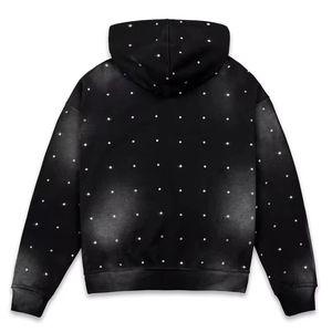 Sweat-shirts à capuche oversize pour femmes, hiver 2026, avec logo personnalisé en strass sur le devant, respirants, séchage rapide, streetwear - Product Image 2