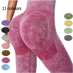 Nouveau pantalon de Yoga sans couture Tie Dye personnalisé taille haute entraînement Sexy Gym Leggings de sport pour les femmes séchage rapide - Product Image 6