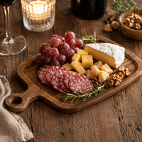 Planche à découper en bois massif Sapele, design encastré avec poignée, pour la préparation et le service de viandes et légumes en cuisine