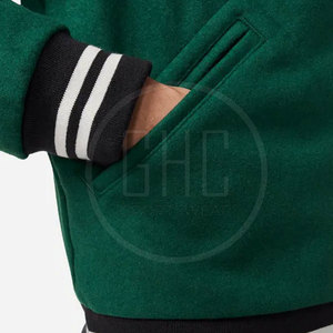 Veste d'hiver pour homme en gros personnalisée avec option col montant, design Lettermen, coton/laine, écologique et à séchage rapide - Product Image 6