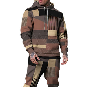 Chándal para hombre 2024 último chándal estampado chándales transpirables conjunto de dos piezas de alta calidad - Product Image 5