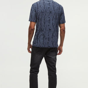 Impression personnalisée logo brodé hommes en détresse t-shirts à vendre usine fabrique fait nouvelle arrivée hommes t-shirts - Product Image 2