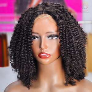 Nouveau Style cheveux bouclés 13X4 4X4 5X5 2X6 HD dentelle transparente perruques de cheveux humains 150% 180% 200% densité crépus bouclés perruque cheveux humains - Product Image 1