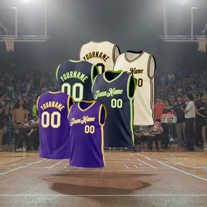 Maillot de basketball personnalisé OEM/ODM avec logo imprimé, respirant, 100 % polyester, impression par transfert thermique, antibactérien, évacuant l'humidité - Product Image 1