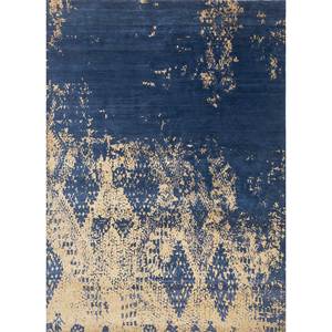 Alfombra Kavi Azul de Lana y Seda de Bambú Anudada a Mano, Colección Project Error, Patrón Abstracto para Uso Doméstico, Esk-667 - Product Image 1