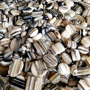 Ágata con bandas negras naturales, cabujón liso suelto, diseñador de piedras preciosas, Ágata con bandas negras, piedra de fuego múltiple para lote de fabricación de joyas - Product Image 2