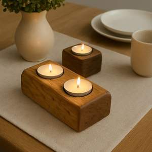 Porte-bougie décoratif en bois pour décoration de mariage, fêtes de mariage, événements - Product Image 1