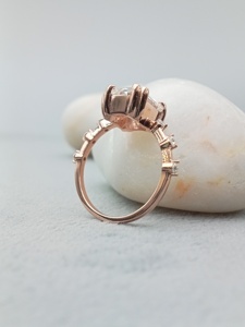 D'VINS JEWELS Trendy Emerald Cut Engagement Ring VVS Lab Grown Diamond 925 Sterling Silver Gold Gift Parties - Product Image 4