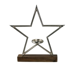 Creative Mango Wooden Base With Metal <b>Heart</b> Candle Holder Wholesale Supplier Decorative Aluminium Candle Holder For Home Decor - Product Image 4