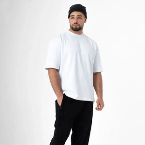 Gran oferta, camiseta de gran tamaño pesada con cuello grueso de 300 gsm de alta calidad, camiseta en blanco con estampado bordado personalizado de 100% algodón para hombres - Product Image 5