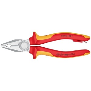 คีมปากแหลม KNIPEX รุ่น VDE Certified ขนาด 180 มม. พร้อมด้ามจับชุบโครเมียมหลายชั้นและห่วงสำหรับติดตั้ง - Product Image 3