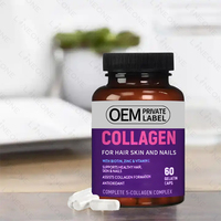 Capsules de collagène en gélules à étiquette privée OEM, biotine à étiquette privée pour les cheveux, la peau et les ongles, suppléments vitaminiques en gélules