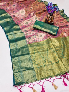 Nouveau lancement Pure Kanjivaram Silk Sarees avec des vêtements de fête super doux et soyeux - Product Image 5