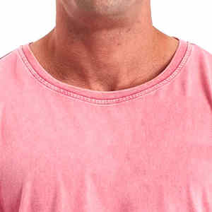 Fourniture directe d'usine personnalisée 100% coton Vintage hommes T-Shirt à manches courtes lavé à l'acide surdimensionné Double couche hommes t-shirts - Product Image 5