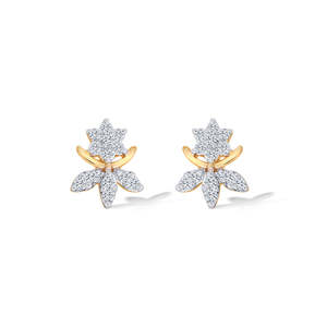 Boucles d'oreilles en diamant pour femmes - Or jaune et design vigne - Product Image 2