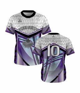 Camiseta de Softbol Personalizada de Cuello Redondo en Morado Claro, 100% Poliéster, Malla Transpirable, Secado Rápido y Antibacteriana, Venta al Por Mayor - Product Image 4