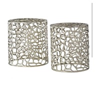 VISHAL HANDICRAFT Table basse en aluminium indien artisanale, élégante et unique, mobilier de salon classique de luxe