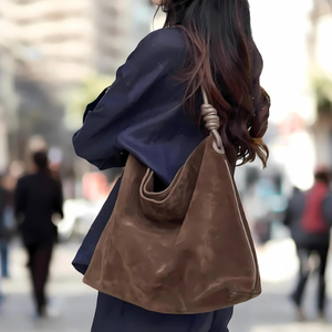 Large Suede Leather <b>Tote</b> <b>Bag</b> Womens Crossbody Shoulder Handbag Genuine Leather Hobo <b>Bag</b> Slouchy <b>Work</b> Stylish Travel Fashion - Product Image 4