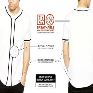 Uniforme de Béisbol Juvenil Personalizado, Jersey de Béisbol con Botones, Logotipo Bordado, Jersey de Béisbol Sublimado para Equipo - Product Image 6