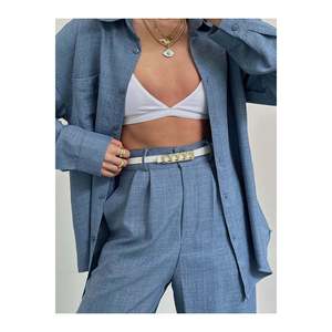 Ceinture fine à boucle pour femme, ceinture de pantalon, ceinture de veste, ceinture de robe, ceinture de chemise - BLANCHE - Product Image 4