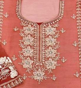 Trajes de fiesta de organza bordados a mano sin costuras de diseñador moderno Ropa tradicional india y pakistaní de moda - Product Image 2