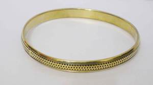 Luxury <b>Gold</b> Plated Copper <b>Bangle</b> For Women Unique Dotted Perforated Pattern Design Metal Bracelet Elegant Modern Metal Crafts - Product Image 3