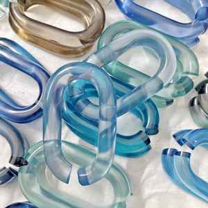 Cadena de Resina Azul Ecológica Personalizable, Eslabones de Cadena Coloridos de Gran Tamaño para Decoración de Paredes, Separador de Ambientes DIY - Product Image 4