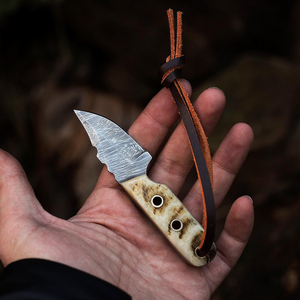 Cuchillo de caza Damasco Premium al por mayor, funda de hoja fija, mango de madera, hecho a mano, personalización OEM para bricolaje, cuchillo de Camping - Product Image 4