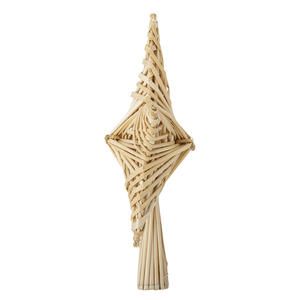 Adorno de árbol de estrella de ratán Natural de mimbre de mano, adorno de árbol de inspiración nórdica, adornos de árbol de Navidad, venta al por mayor de Vietnam - Product Image 3