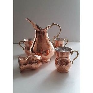 Pichet en cuivre incrusté d'agate de luxe, fait à la main, pour la maison et la table, spécial Ramadan et Eid - Product Image 2