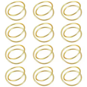 Vente en gros de ronds de serviette dorés pour table de mariage 2025 porte-mouchoirs de table décoration de fête anneau de serviettes en métal de table sortie d'usine - Product Image 1