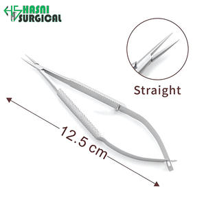 Pinzas Portaagujas y Tijeras con Bloqueo, Juego de Instrumentos Quirúrgicos Manuales de Acero Inoxidable, 18 cm, Rectas - Product Image 3