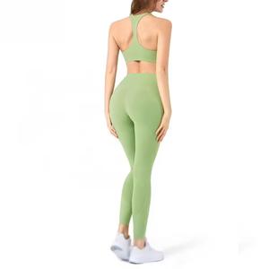 Ensemble de yoga pour femmes, soutien-gorge de sport sans manches, leggings taille haute, vêtements de sport, tenue de fitness - Product Image 4