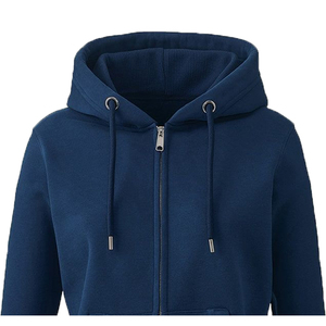 Vestido Sudadera de Invierno Personalizado para Mujer, 100% Algodón Fleece, Ecológico, Transpirable, Resistente al Viento, con Bordado en Relieve en la Parte Delantera, Cuello Redondo Azul - Product Image 4