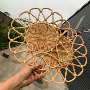 Assiette de charge festonnée tissée à la main assiettes de chargeur en rotin Boho pour la décoration de la maison napperon fait à la main pour le restaurant de fête de mariage - Product Image 5