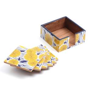 Enamel Coated MDF <b>Coasters</b> <b>Set</b> <b>with</b> <b>Holder</b> Traditional Design <b>Coasters</b> & Pads - Product Image 2