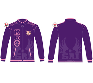 เสื้อแจ็คเก็ตนักเรียนหญิงเชื้อสายกรีกปักลาย Kapa Epsilon Psi Sorority |   เสื้อแจ็คเก็ตแข่งรถผ้าฝ้ายทวิลปักลายสำหรับสตรีของชมรม KEY - Product Image 3