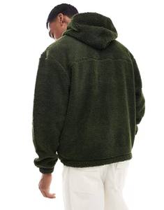 Pull à capuche thermique 100% coton avec fermeture éclair sur mesure Sherpa Fleece Hoodies sweat pour hommes prix de gros fausse fourrure - Product Image 2