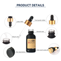 Fabricants Flacon compte-gouttes en verre à bouchon en bois brun mat noir blanc de 30ml