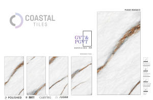 Baldosas de porcelana brillante de alta calidad 600x1200MM Fiago Bianco - Product Image 2