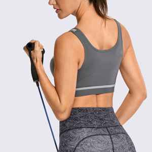 Custom Women Front Zipper High Support <b>Padded</b> Sports Bra Wholesale Breathable Mesh Yoga Fitness <b>Running</b> Gym Workout - Product Image 2
