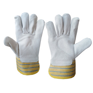 Guantes de construcción de cuero partido De Vaca canadiense, gran oferta, soldador de seguridad, proveedor - Product Image 6