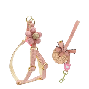 Pettorina di Lusso con Motivo Floreale per Gatti e Cani di Piccola Taglia, in Nylon Traspirante, Antifuga, con Fibbie in Acciaio Inossidabile - Product Image 4