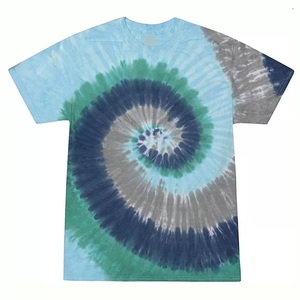 เสื้อยืดผู้ชายลายมัดย้อม แขนสั้น ลายวงกลมสีรุ้ง คอกลม ผ้าฝ้ายถัก สวมใส่สบาย ทรงปกติ - Product Image 2