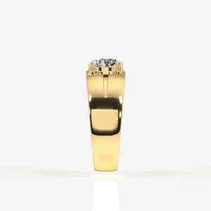 Anillo Clásico Sencillo para Hombre en Oro de 18K con Diamante Moissanita Portugués, Elegante y Atemporal - Product Image 5
