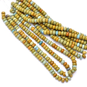 Cuentas de piedras preciosas lisas de ópalo de roca verde, cuentas de Rondelle de ópalo Natural hechas a mano para fabricación de joyas y artesanía - Product Image 3