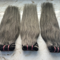 Extensions de cheveux indiens Remy de qualité supérieure, grade 12A, provenant d'un seul donneur, 100% naturels, gris, vierges, lisses, en lots, toutes les couleurs