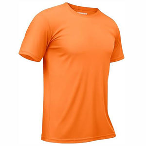 T-shirt évacuant l'humidité à séchage rapide Slim Fit Sporty Running Tshirt Short Length Solid Design Spandex/Polyester Tricoté devant - Product Image 1